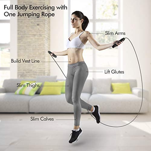 Jump Rope, Tangle-Free Rapid Speed Jumping Rope Cable with Ball Bearings for Women, Men and Kids, Adjustable Foam Handles Steel Jump Ropes for Fitness 5
