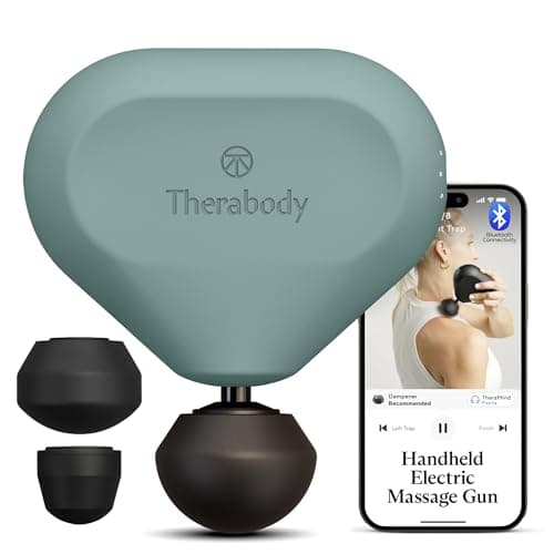 TheraGun Mini (2nd Generation) by Therabody - Handheld Electric Massage Gun - Compact Deep Tissue Treatment for Any Athlete On The Go - Portable Percussion Massager with QuietForce Technology (Green)