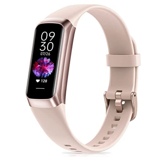 Fitness Tracker with Step Counter/Calories/Stopwatch, Activity Tracker, Health Tracker with Heart Rate Monitor, Sleep Tracker,1.10''AMOLED Touch Color Screen, Pedometer Watch for Women Men Kids, Pink