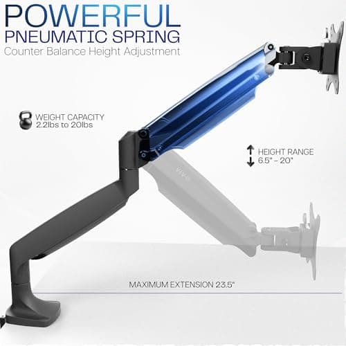 VIVO Premium Aluminum Height Adjustable Single Monitor Articulating Desk Mount Stand w/Gas Spring Arm Fits up to 32" Screen (STAND-V001Q) 5