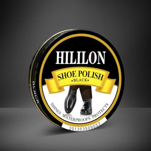 HILILON Black Shoe Polish Paste for Leather Shoes & Boots, Premium High-Gloss Shine, UV Protection, Includes Wool Cloth, 1.75oz (50ml) 5
