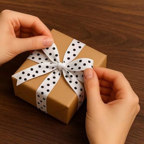 QingHan Grosgrain Ribbons for Crafts Gifts Wrapping 3/8" Boutique Polka Dot Fabric Ribbon 40yd (20 x 2yd) 6
