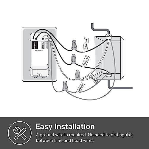 Kasa Matter Smart Light Switch: Voice Control w/Siri, Alexa & Google Assistant | UL Certified | Timer & Schedule | Easy Guided Install | Neutral Wire Required | Single Pole | 2.4GHz Wi-Fi | KS205 9