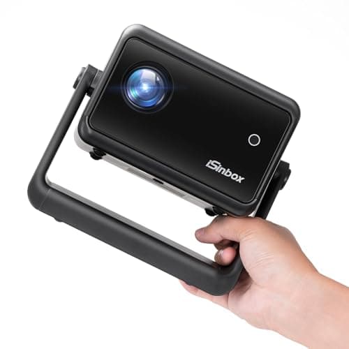 [Electric Focus] Mini Projector with WiFi and Bluetooth,1080P Portable Projector, iSinbox Outdoor Movie Projector for Bedroom/ Phone/ Laptop 200" Screen 15000LM Ceiling Projector Adjustable