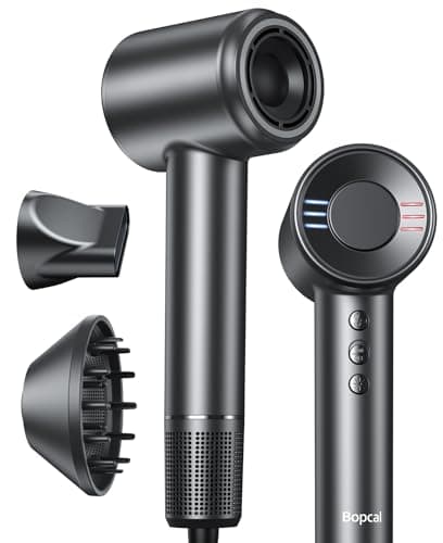 Hair Dryer with Diffuser, 500 Million Negative Ionic Blow Dryer for Fast Drying, 120000RPM High Speed Hairdryer, Professional Dryer with Diffuser and Nozzle Lightweight Low Noise, 4 Temps & 3 Speeds 9