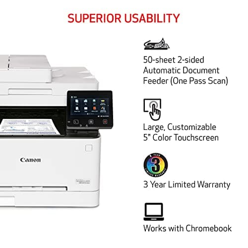 Canon imageCLASS MF656Cdw - Wireless Duplex Color Laser Printer, All-in-One with Copier, Scanner, Fax, Auto Document Feeder, Mobile Ready, 3 Year Limited Warranty, 22 PPM, White 6