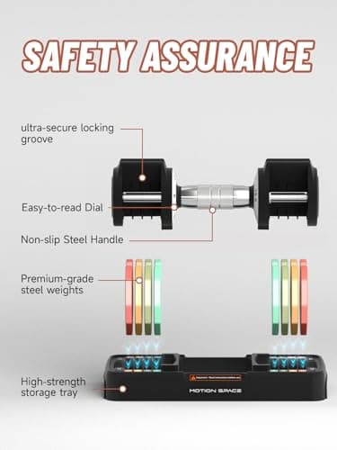 Adjustable Dumbbells Set 12.5LB Pair, 1-Sec Fast Adjustable 5 Free Weights, Premium Comfort Non-slip Metal Handle, Compact Size for Full Body Home Workout (Rainbow) 5