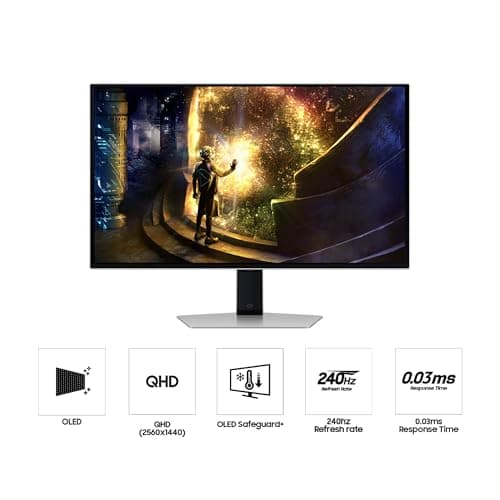 SAMSUNG 27” Odyssey OLED G6 (G61SD) QHD & QD-OLED 240Hz 0.03ms FreeSync Premium Pro Gaming Monitor with Sleek Metal Design, 3 Year Warranty, US, LS27DG610SNXZA, 2024 (Renewed) 8