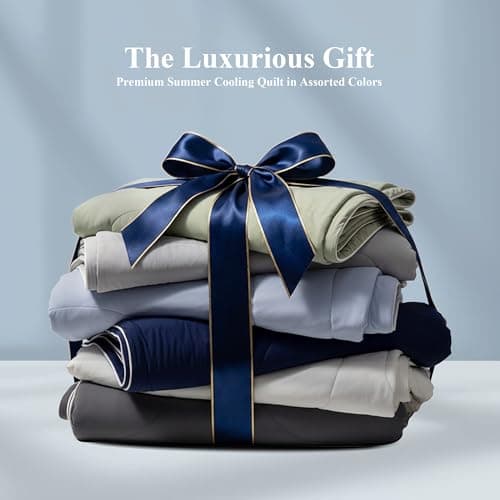 blunique Cooling Comforter Queen Size, Double-Sided Cooling Blanket for Hot Sleepers, Breathable Lightweight Comforter for Night Sweats, All Season Cool Blanket, Soft Cold Touch,(90"x90" Grey) 7