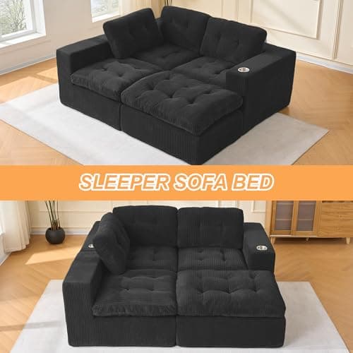 Modular Sectional Sofa with L-Shape Chaise, 102" Cloud Sectional Couch with Deep Seat, 3 Seat Modular Sofa Memory Foam, Upholstered Boneless Couches for Living Room, No Assembly Required, Black 8