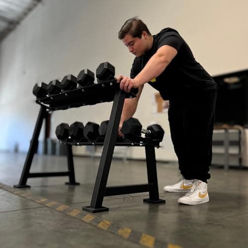 Hulkfit Heavy-Duty 2-Tier Adjustable Dumbbell Weight Storage Rack with 10 Removable Cups for Home & Commercial Gym 5