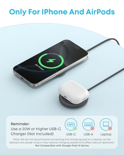 Anker Zolo Magnetic Wireless Charger, 2-Pack Qi2 Certified 15W MagSafe-Compatible Wireless Charging Pad, for iPhone 17/16/15/14/13 Series, AirPods, and More (Not for Pixel, Adapter Not Included) 6
