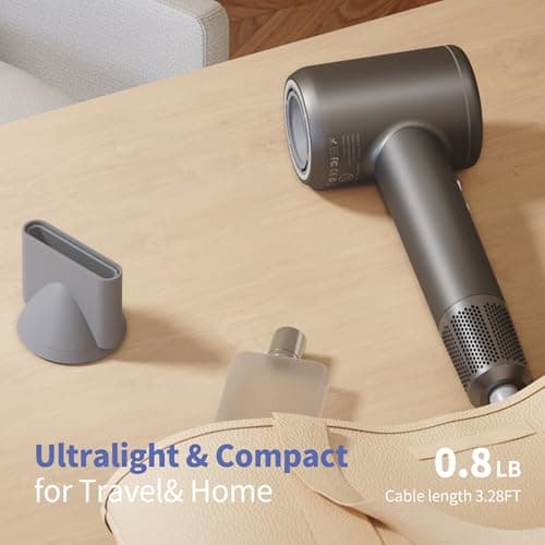 Hair Dryer, Professional High-Speed Blow Dryer 110,000RPM, 300 Millions Negative Ionic Care Hair Dryers for Fast Drying, 1500W Low Noise Thermo-Control Hairdryers with Magnetic Diffuser 5