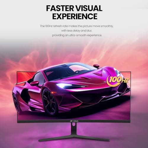 CRUA 30-inch 21:9 Ultrawide Curved Gaming Monitor, 100Hz WFHD 2560x1080 1500R VA Display, 120% sRGB, 3000:1 Contrast, FreeSync, HDMI/DP, Low Blue Light, Wall-Mounted/Tilt Adjustable 5
