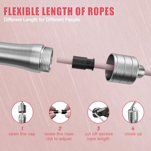 𝐒𝐩𝐞𝐞𝐝 𝐉𝐮𝐦𝐩 𝐑𝐨𝐩𝐞 𝐟𝐨𝐫 𝐅𝐢𝐭𝐧𝐞𝐬𝐬 - Skipping Rope for Women Men Exercise with Adjustable Length Jumping Rope and Alloy & Silicone Handles Suitable for Workout Boxing Home Gym 5