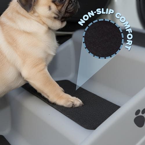 Dog Stairs - Pet Stairs with 4-Step Design for Beds, Couches, Cars - Pet Steps for Puppies, Kittens, and Small Pets by PETMAKER (Gray) 5