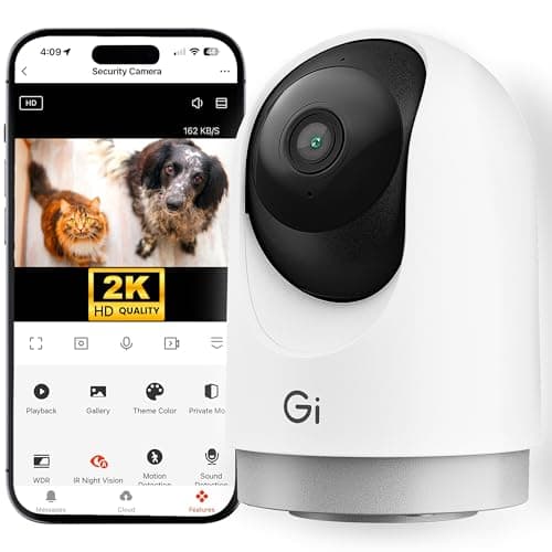 GEARit Smart Camera - Wireless Indoor Security Camera with Audio/Video for Home - Pet/Indoor Security - Ideal Home Monitoring, House Cameras, Dog Camera, No Subscription Needed