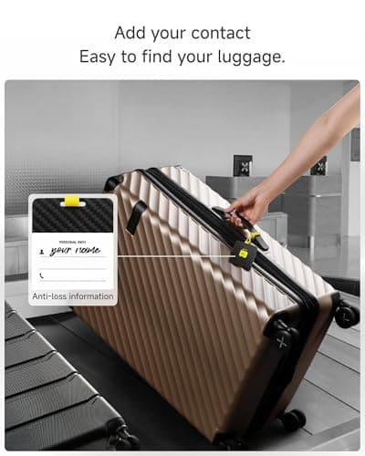 LUGGEX Luggage Tag for Suitcases - Carbon Fiber Accelerate Identification Bag Tag with Reusable Writing Panel - Waterproof & Durable, Travel Essentials（1 Pack） 6