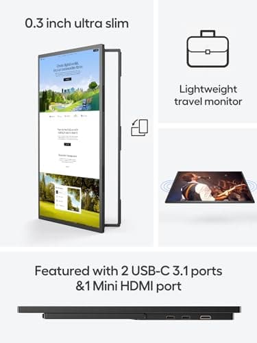 UPERFECT Portable Monitor 18.4-inch 4K 60HZ 10 Bit w/VESA & Stand 180° Adjustable Ultra-Slim & Lightweight Frameless FHD FreeSync IPS HDR Gaming Display, Travel Second Monitor for Laptop 7