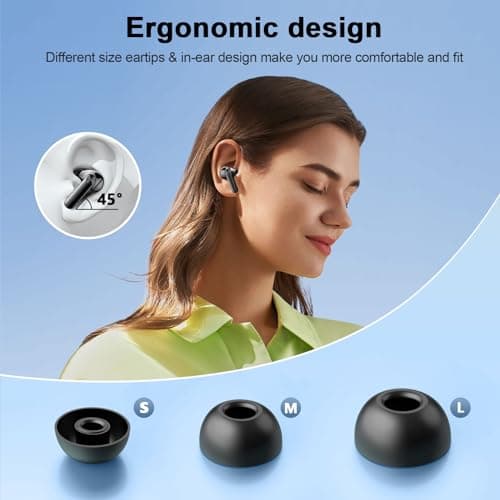 Wireless Earbuds, Bluetooth 5.3 Headphones LED Power Display, 2025 New Wireless Earphones, 4 ENC Noise Cancelling Mic, HiFi Stereo, 48H Playtime Mini Case IP7 Waterproof for Sport Walk 5