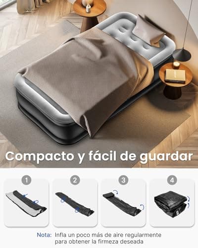 Airefina Queen Air Mattress with Built-in Pump, Blow up Mattress Colchon Inflatable Mattress with Flocked Surface 8