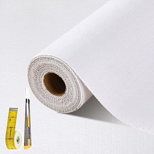 Drawer and Shelf Liner for Kitchen Cabinet: 12 in X 20 Ft Non Slip Waterproof Shelf Paper Non Adhesive Refrigerator Liners White Easy Liners for Bathroom Cupboard with Knife Tape Measure