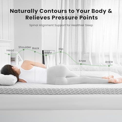 HOMRELEXA Firm Mattress Topper Queen Size 3 Inch, Cooling Gel & Bamboo Charcoal Memory Foam Mattress Topper for Back Pain Relief, Bamboo Dual-Layer Foam Bed Pad with Removable Cover 7