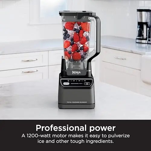 Ninja Professional Blender | Smoothie Blender, Drink Mixer, Grinder, Ice Crusher | Total Crushing™ Technology, Auto-iQ™ Smart Presets, Professional 1200W Power, XL 72oz Pitcher | Dark Grey | BR201AMZ 5