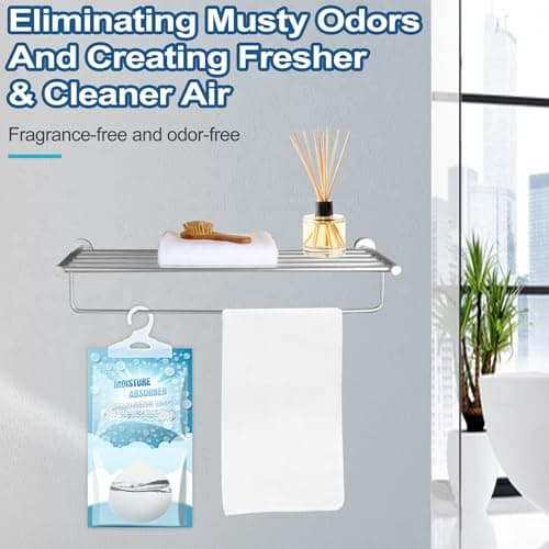 Corodo Moisture Absorbers Packets - 12 Pack Hanging Moisture Absorbers Dehumidifier Bags for Closet Bathroom Kitchen, Fragrance Free Humidity Absorber Packs, Removes Moisture & Odors 5