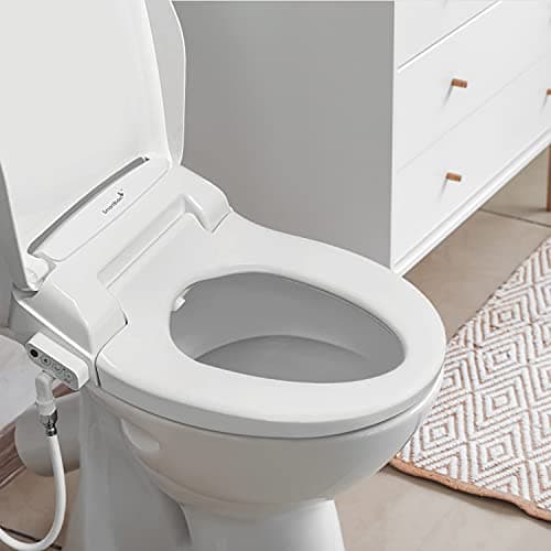 SmartBidet® SB-100R Electric Smart Bidet Seat for Elongated Toilets with Remote Control, Stainless Steel Nozzle with Removable Nozzle Cap, Slim 6