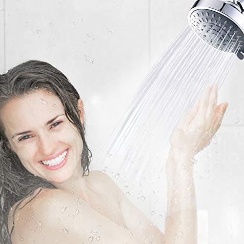 Aisoso Shower Head High Pressure Rain Fixed Showerhead 5-Setting with Adjustable Metal Swivel Ball Joint - Relaxed Shower Experience Even at Low Water Flow & Pressure 7