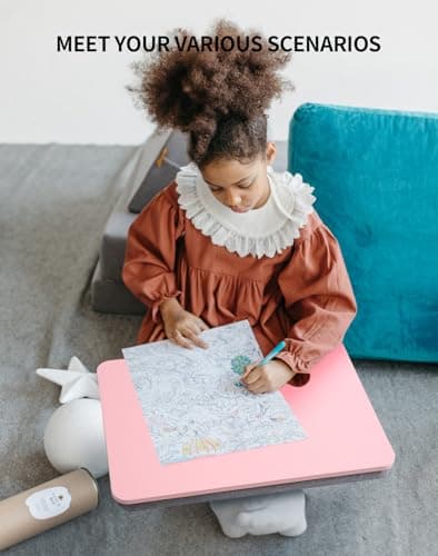 ZEAPTAC Portable Lap Laptop Desk with Pillow Cushion, Fits up to 15.6 inch Laptop, Lap Stand for Bed & Couch & Carpet, Book Tablet/Drawing Board/Computer Laptop Stand - Pink 5