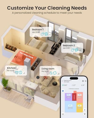 Vexilar Robot Vacuum and Mop with Self-Emptying, 5000Pa Robotic Vacuum with LiDAR Navigation, 60-Day Hands-Free Cleaning, 180 Mins Runtime, Home Mapping,No-Go Zones,Ideal for Pet Hair,Carpet (Large) 6