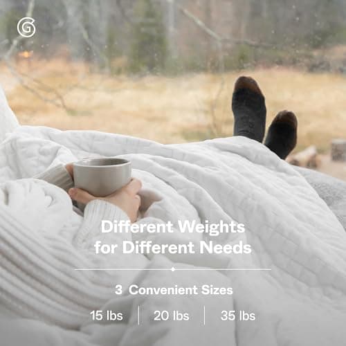 Gravity Weighted Blankets for Adults, 15lbs White (48" x 72", Twin/Single) - Heavy Comfort Cotton Blanket with Glass Beads - Ultra-Soft Premium Breathable Microfiber Duvet Cover - Machine Washable 5