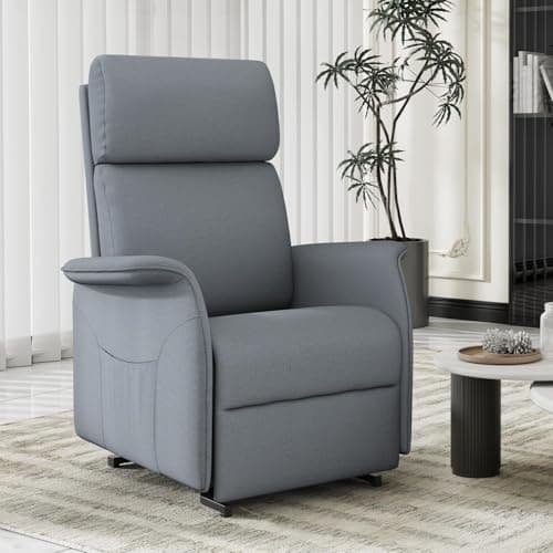 OKUP Power Lift Recliner Chair for Petite Elderly, Electric Massage Recliner with Lumbar Heat, 150° Infinite Position, Breathable Fabric, Heavy Duty 350lbs & Space-Saving Design, Dark Grey 7