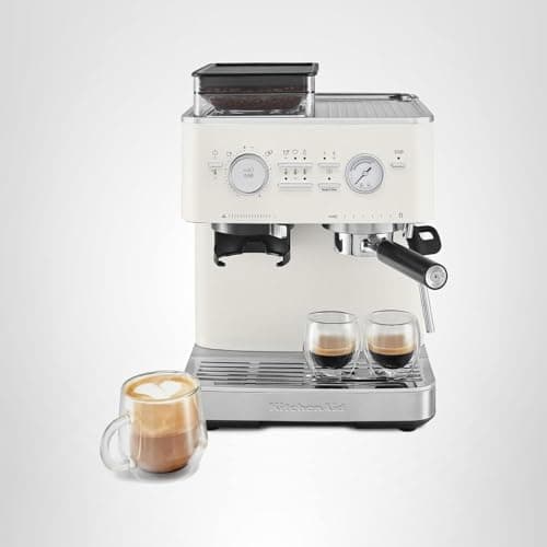 KitchenAid Semi Automatic Espresso Machine with Burr Grinder, 2.5L, KES6551PL, Porcelain White 11