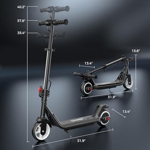 iScooter IK3Max Electric Scooter for Kids Ages 8+, Bluetooth, Horn, LED Display,3 Adjustable Speeds & Heights for Tweens, Foldable (IK3MAX-5/8/12MPH&Bluetooth&3 Heights&Foldable, Black) 6