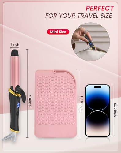 Ukliss Mini Curling Iron for Short Hair with Anti-Scald Tip, 30s Fast Heat & Dual Voltage for Travel, Creates Soft Waves & Curls on Short to Medium Hair, Includes EU/UK Adapter (Black, 1 inch) 6