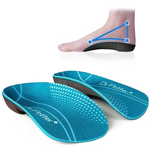 DR. POTTER+ 3/4 Orthotic Insoles, Shoe Inserts for Plantar Fasciitis Relief, High Arch Support Inserts for Flat Feet, Over-Pronation and Heel Pain (Medium(Men's 6.5-8.5 / Women's 7.5-9.5))