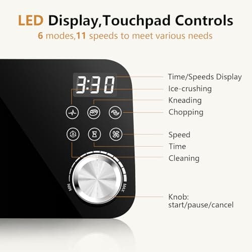 COOKLEE Food Processor, 600 Watts, 6 Functions Electric Food Chopper for Chopping, Mincing, Dicing, Shredding, Slicing, Purees & Dough with 12cup Processor Bowl, Food Chute & Pusher, Silver 8