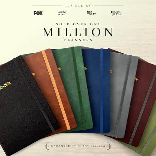 Ensight 2025-2026 HARDCOVER Leather Planner Weekly & Monthly - 8.5x11 Inches - Academic Planner Business Personal or Student - Pen Holder, Thick Paper, July 2025 - June 2026 (Green) 8