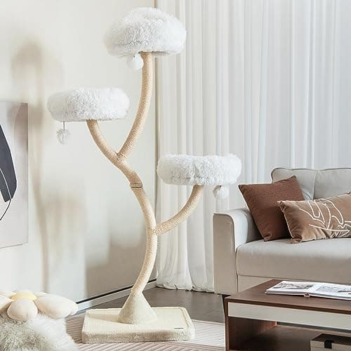 Tangkula Tall Cat Tree, 70 Inch Multi-Level Large Cat Tower with 3 Warm Perches, 3 Jingling Balls, Sisal Scratching Posts & Board, Modern Cat Tree for Indoor Cats Large Adult
