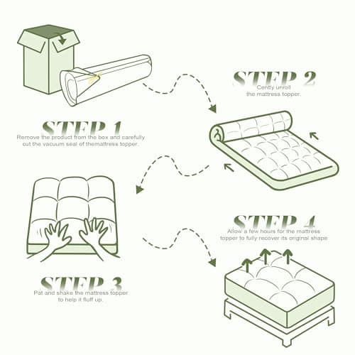 Mosluna 3 Inch Memory Foam Mattress Topper Queen Size,Breathable Mattress for Back Pain Relief 8