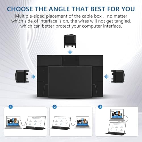 G-STORY Portable Monitor 14 Inch FHD 1080P IPS USB-C,USB-A Laptop Monitor with Adjustable and Hidden Cable Design，Extender Display with Smart Cover for Laptop PC MAC Perfect for Travel 4