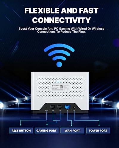 HYPEREV AX3000 Gaming Router WiFi Booster for PS5, PC & Consoles – Dual Band WiFi 6 Game Accelerator, Low Ping & Lag Reduction, 2402Mbps, Includes 90-Day GearUP VIP Core Plan 9