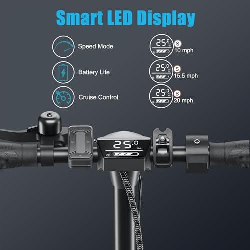 Caroma Electric Scooter 500W, Portable Folding Electric Scooter for Adults with Detachable Seat, 9" Solid Tires, Fast Commuting E Scooter w/Braking System & Shock Absorption,Black 5