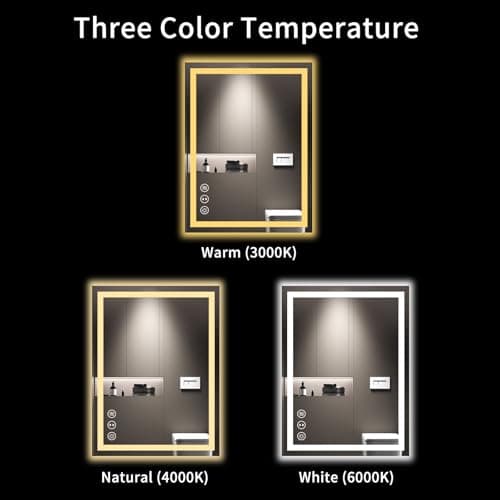 LOAAO 24X32 LED Bathroom Mirror with Lights, Anti-Fog, Dimmable, Backlit + Front Lit, Lighted Bathroom Vanity Mirror for Wall, Memory Function, Tempered Glass, Shatter-Proof, ETL Listed 5