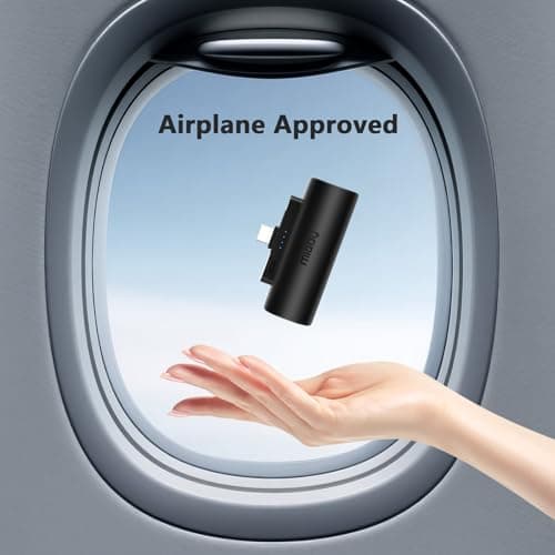 Miady 2-Pack 5000mAh Mini Portable Charger with Built-in Type C Connector, 5V 2.4A USB-C Output Fast Charging Small Power Bank, Compact Battery Pack Compatible with iPhone 17/16/15 Galaxy S24/S22 iPad 7