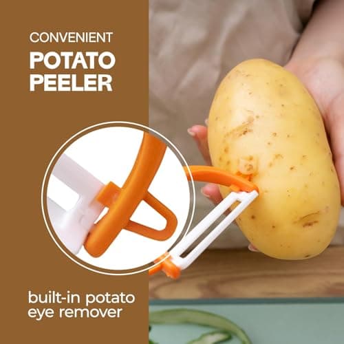 Trez Treamer 6PCS Vegetable Peeler Set with Sharp Blade,Ceramic Apple Peeler Potatoes & Potato Peeler Veggie Peeler Fruit Peeler Carrot Y Peeler Utral Fast Peeling without Rust for Kitchen 5