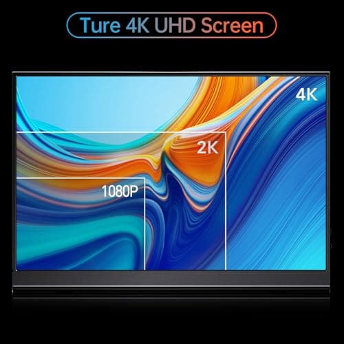 Yxk 4K Portable Monitor 15.6" 3840x2160 UHD USB-C HDMI Laptop, 100% RGB IPS Computer Gaming Display HDR Travel Speakers & Smart Cover for Laptop Xbox PS5 Switch PC Phone 4